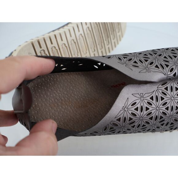 Ilse Jacobsen Women Tulip Slip On Shoe Size 40 10 Grey Metallic Perforated Vegan - Picture 8 of 10